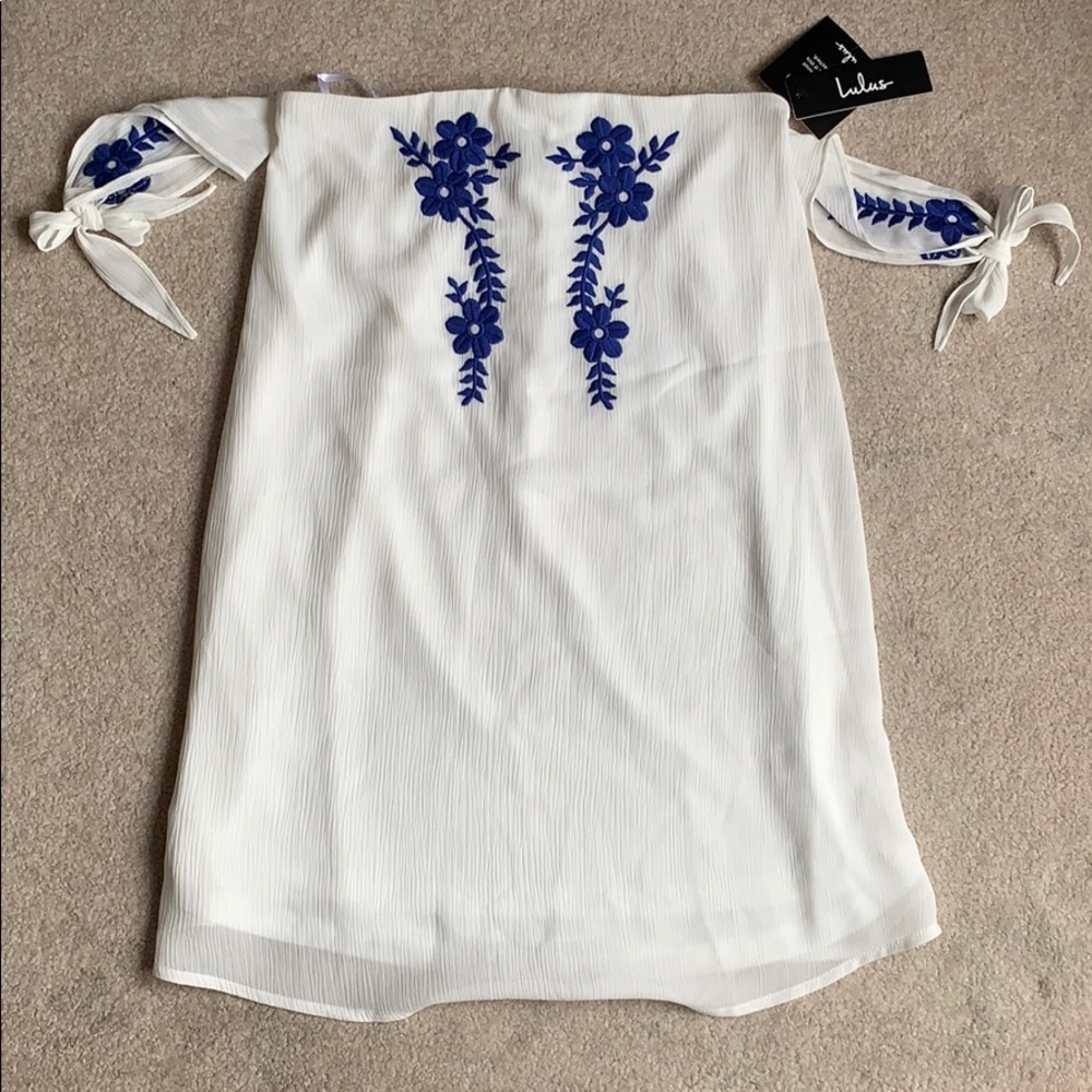 Lulus off the shoulder mini dress tag - NEW!